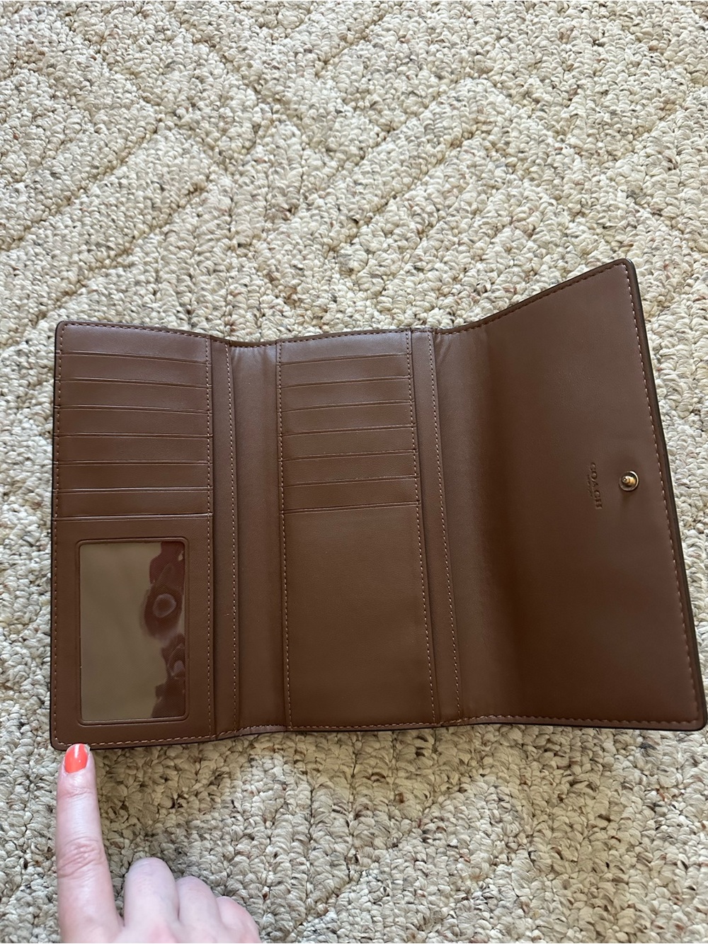 Coach Slim Trifold Wallet in Signature Canvas - Picture 6 of 10